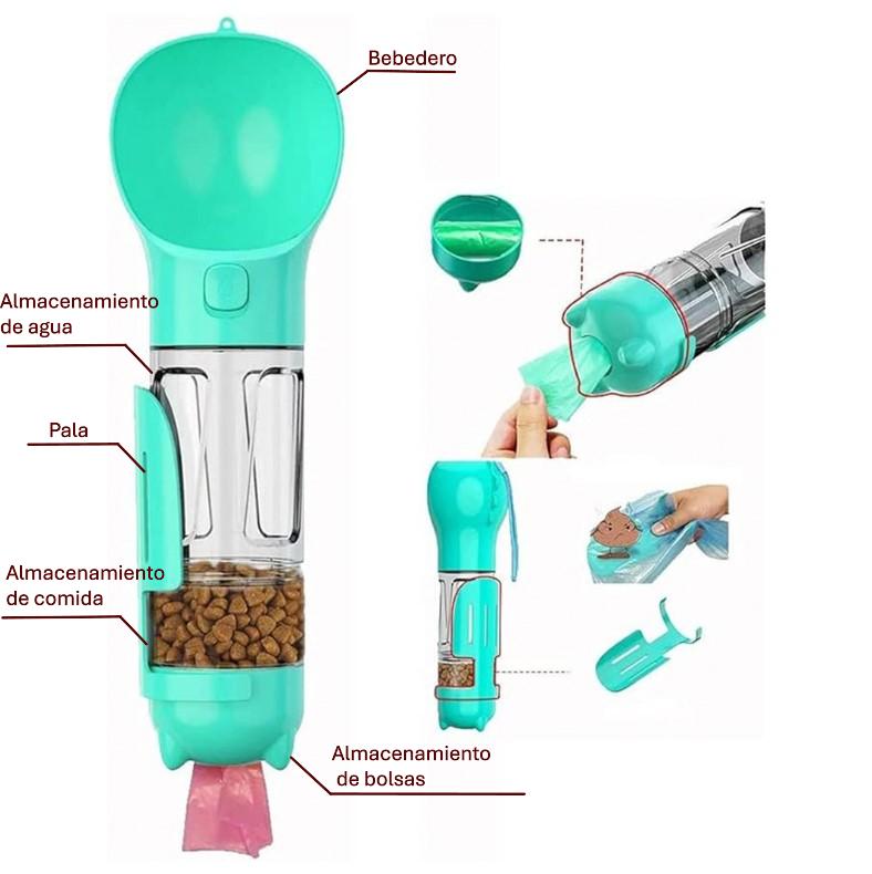 Botella agua mascotas multifuncional